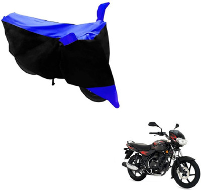 MOCKHE Two Wheeler Cover for Bajaj(Discover, Black, Blue)