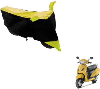 MOCKHE Two Wheeler Cover for Honda(Activa 5G, Black, Yellow)