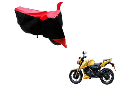 MOCKHE Two Wheeler Cover for TVS(Apache, Black, Red)