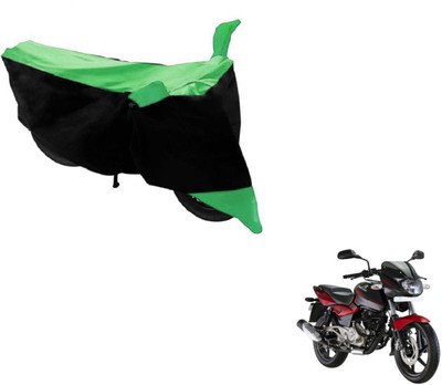 MOCKHE Two Wheeler Cover for Bajaj(Pulsar 180 DTS-i, Black, Green)