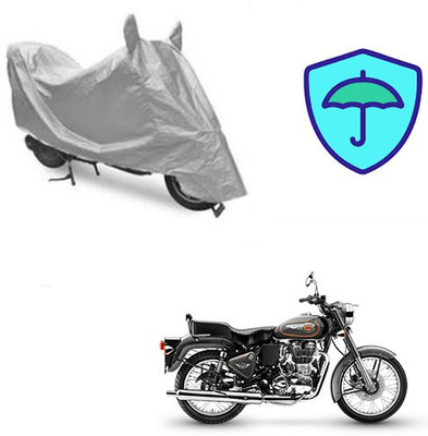 Feel heaven Two Wheeler Cover for Royal Enfield(Bullet 500, Silver)