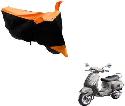 MOCKHE Two Wheeler Cover for Universal For Bike(Vespa VXL, Black, Orange)