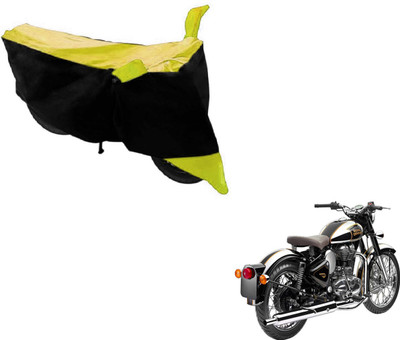 MOCKHE Two Wheeler Cover for Royal Enfield(Classic Chrome, Black, Yellow)