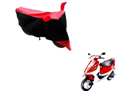 MOCKHE Two Wheeler Cover for Kinetic(Black, Red)