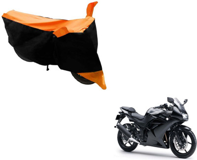 MOCKHE Two Wheeler Cover for Kawasaki(Ninja 250, Black, Orange)