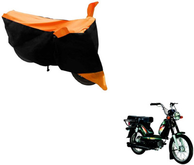 MOCKHE Two Wheeler Cover for TVS(Heavy Duty Super XL, Black, Orange)