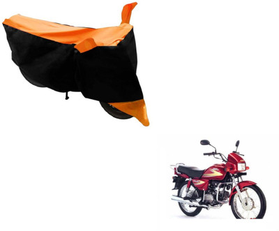 MOCKHE Two Wheeler Cover for Hero(Splendor, Black, Orange)
