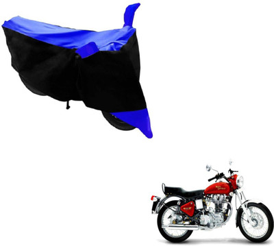 NIKS Two Wheeler Cover for Royal Enfield(Black, Blue)