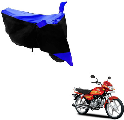 MOCKHE Two Wheeler Cover for Hero(CD deluxe, Black, Blue)