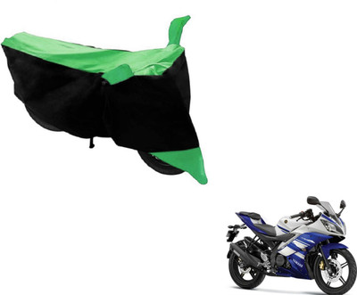 MOCKHE Two Wheeler Cover for Yamaha(YZF, Black, Green)