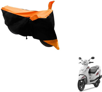 MOCKHE Two Wheeler Cover for TVS(Wego, Black, Orange)