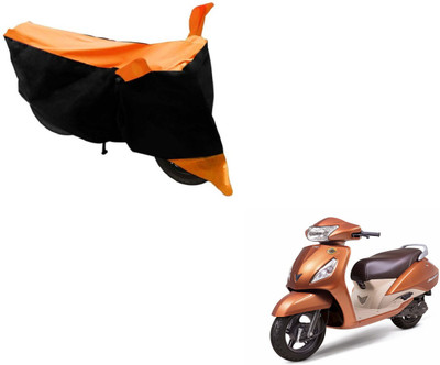 MOCKHE Two Wheeler Cover for TVS(Jupiter, Black, Orange)