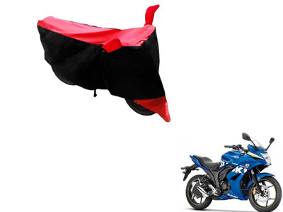 MOCKHE Two Wheeler Cover for Suzuki(Gixxer SF, Black, Red)