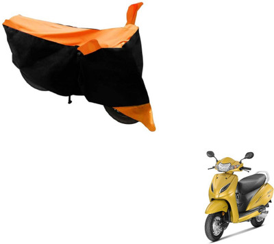MOCKHE Two Wheeler Cover for Honda(Activa 5G, Black, Orange)