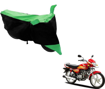 MOCKHE Two Wheeler Cover for Hero(HF Deluxe, Black, Green)