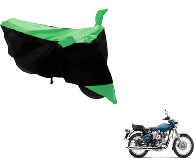 MOCKHE Two Wheeler Cover for Royal Enfield(Black, Green)