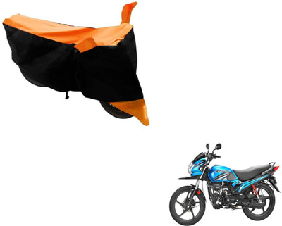 Amanzo Two Wheeler Cover for Hero(Passion Pro TR, Black, Orange)