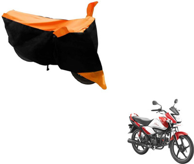 MOCKHE Two Wheeler Cover for Hero(Splendor I Smart, Black, Orange)