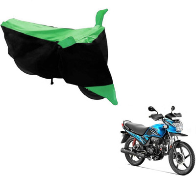 MOCKHE Two Wheeler Cover for Hero(Passion Pro, Black, Green)