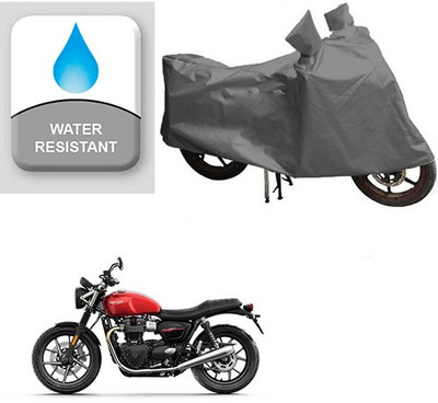 RPSENTTERPR Waterproof Two Wheeler Cover for Triumph(Twin spark, Grey)