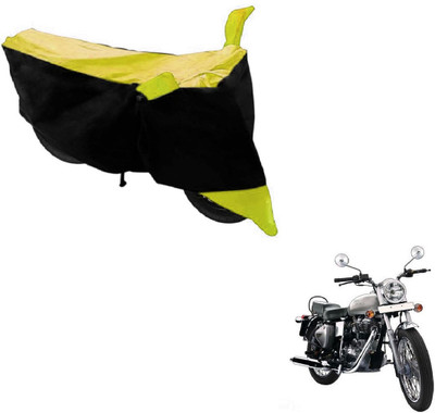NIKS Two Wheeler Cover for Royal Enfield(Bullet 350, Black, Yellow)