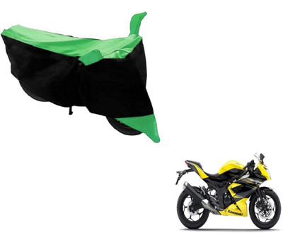 Amanzo Two Wheeler Cover for Kawasaki(Ninja, Black, Green)