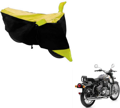 MOCKHE Two Wheeler Cover for Royal Enfield(Bullet 500, Black, Yellow)