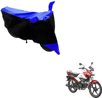 MOCKHE Two Wheeler Cover for Hero(Splendor I Smart, Black, Blue)