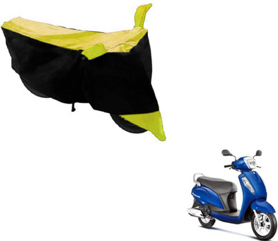 MOCKHE Two Wheeler Cover for Suzuki(Access, Black, Yellow)