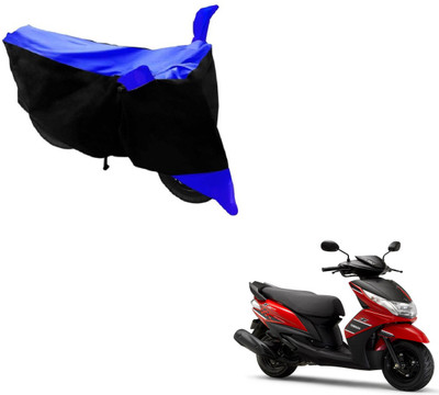 MOCKHE Two Wheeler Cover for Yamaha(Ray Z, Black, Blue)