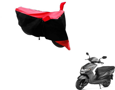 MOCKHE Two Wheeler Cover for Honda(Dio, Black, Red)