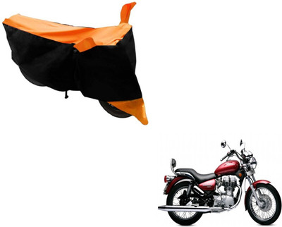 MOCKHE Two Wheeler Cover for Royal Enfield(Twin spark, Black, Orange)