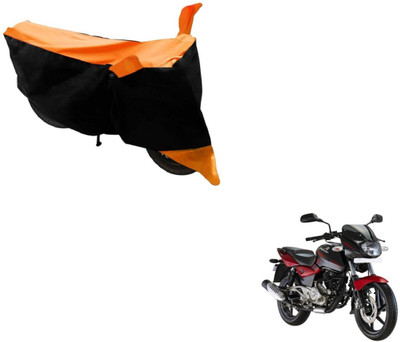 MOCKHE Two Wheeler Cover for Bajaj(Pulsar 180 DTS-i, Black, Orange)