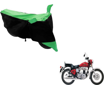 MOCKHE Two Wheeler Cover for Royal Enfield(Black, Green)