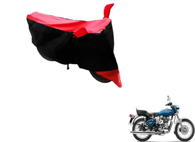 Amanzo Two Wheeler Cover for Royal Enfield(Black, Red)