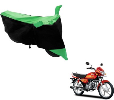 Amanzo Two Wheeler Cover for Hero(CD deluxe, Black, Green)