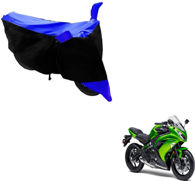 MOCKHE Two Wheeler Cover for Kawasaki(Ninja, Black, Blue)