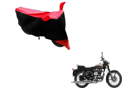 MOCKHE Two Wheeler Cover for Royal Enfield(Bullet 350, Black, Red)