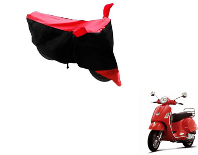 MOCKHE Two Wheeler Cover for Universal For Bike(Vespa LX, Black, Red)