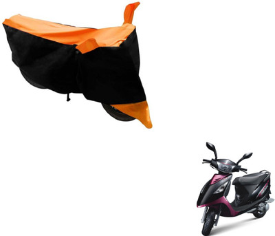 MOCKHE Two Wheeler Cover for TVS(Scooty Streak, Black, Orange)