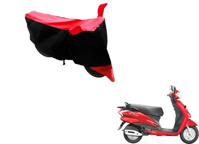 MOCKHE Two Wheeler Cover for Hero(Moto Corp Duet, Black, Red)