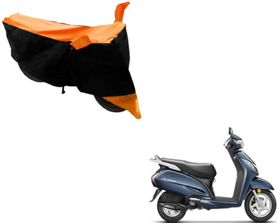 MOCKHE Two Wheeler Cover for Honda(Activa 3G, Black, Orange)