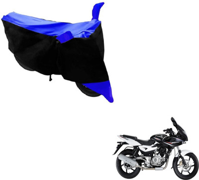 Amanzo Two Wheeler Cover for Bajaj(Pulsar 220 DTS-i, Black, Blue)