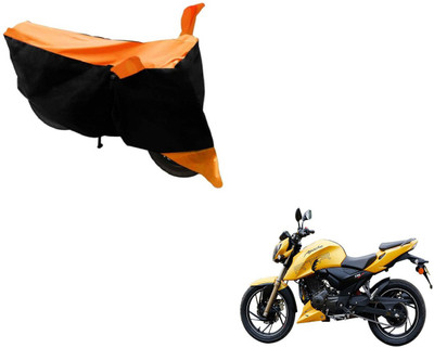 Amanzo Two Wheeler Cover for TVS(Apache, Black, Orange)