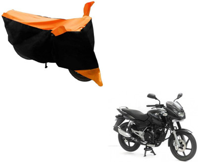 NIKS Two Wheeler Cover for Bajaj(Pulsar, Black, Orange)