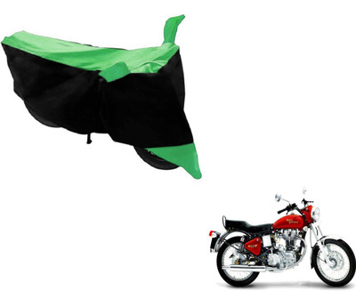 MOCKHE Two Wheeler Cover for Royal Enfield(Black, Green)