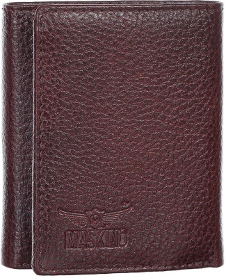 MASKINO Men Brown Genuine Leather Wallet(7 Card Slots)