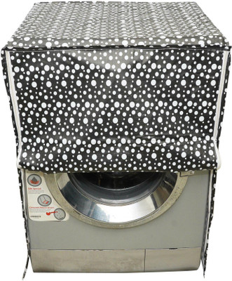 MW PRINTS Front Loading Washing Machine  Cover(Width: 56 cm, Black, White)