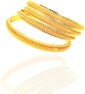 KRIMO Metal Gold-plated Bangle Set(Pack of 4)