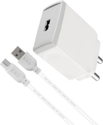 ERD TC-31 5V - 3 Amp BIS Certified Mobile Charger 3 A Mobile Charger with Detachable Cable  (White)
